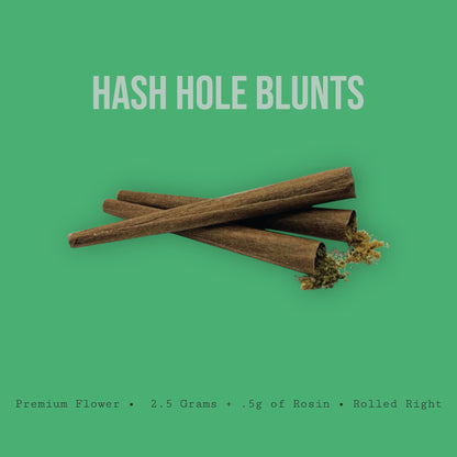 Hash Hole Blunts – 2.5 Grams Flower + .5g of Rosin